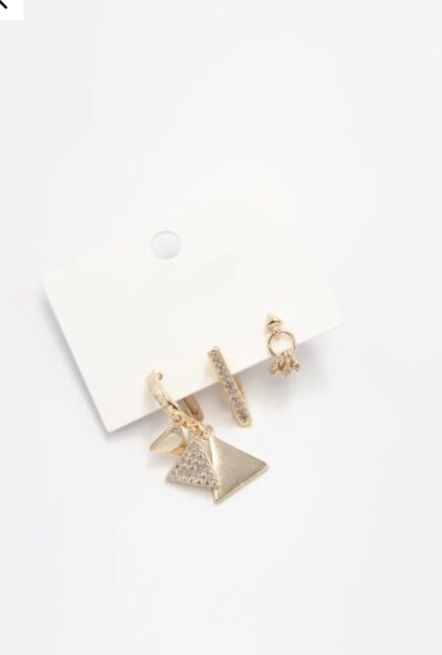 Gold Triangle Küpe - Görsel 4