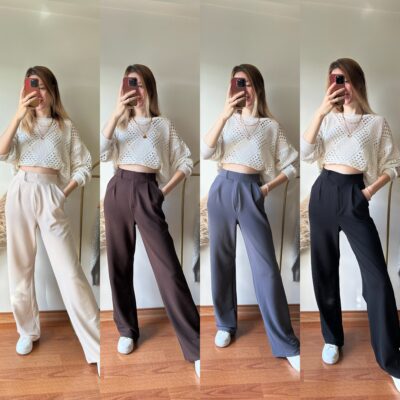 Füme Cırt cırtlı Likralı Pantolon - Görsel 3